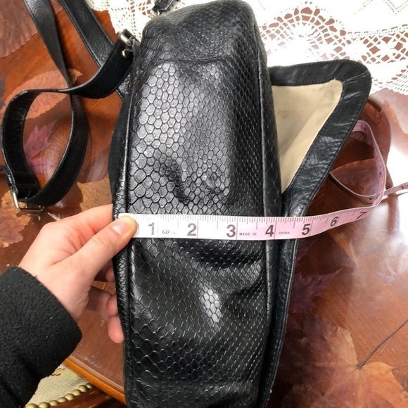 Cole Haan Python Reptile Black Crossbody Purse - Picture 7 of 12